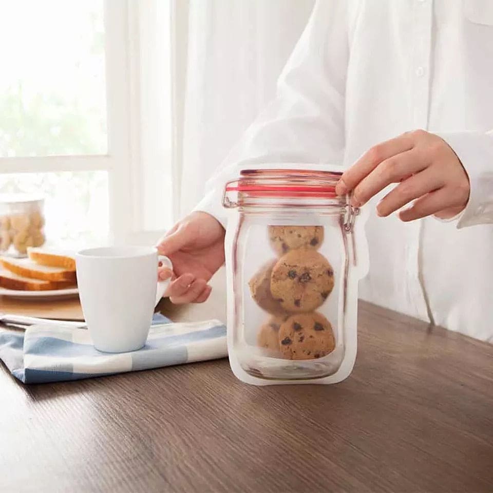 Food Grade Preservation Zipper Bags, Reusable Mason Jar Zipper Fresh Bags, Airtight Seal Food Storage Bags, Leak-Proof Zip-Lock Food Storage Bags for Travel Food Grade Preservation Zipper Bags, Reusable Mason Jar Zipper Fresh Bags, Airtight Seal Food Storage Bags, Leak-Proof Zip-Lock Food Storage Bags for Travel